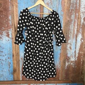 City Streets Black and White Polka Dot Mini Dress Size S